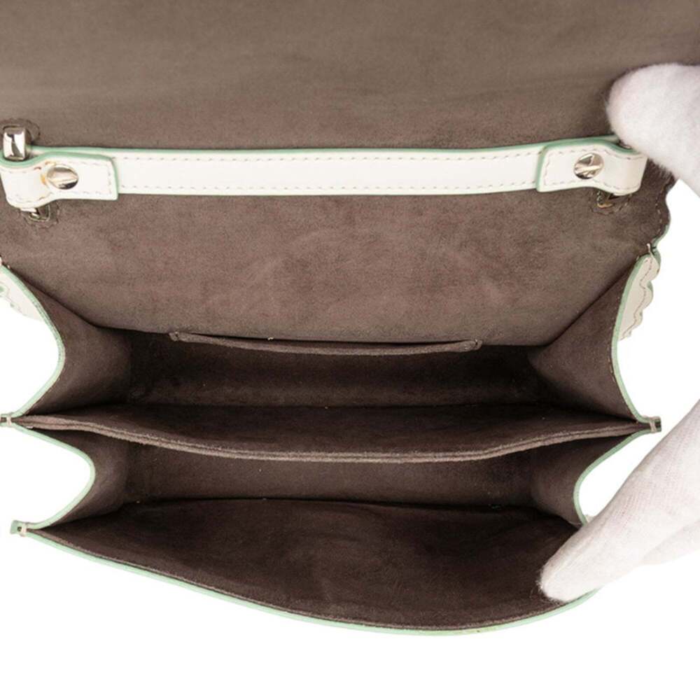FENDI White Leather Shoulder Bag - Picture 4 of 6